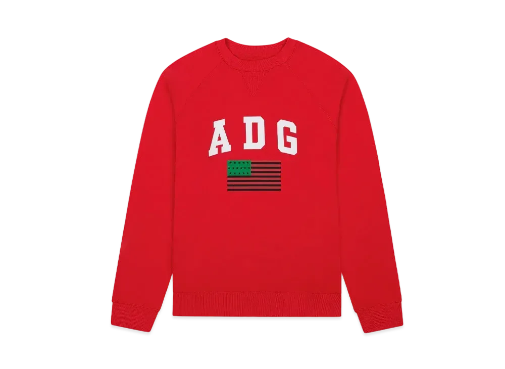 DENIM TEARS ADG Pan African American Flag Crewneck "Red"