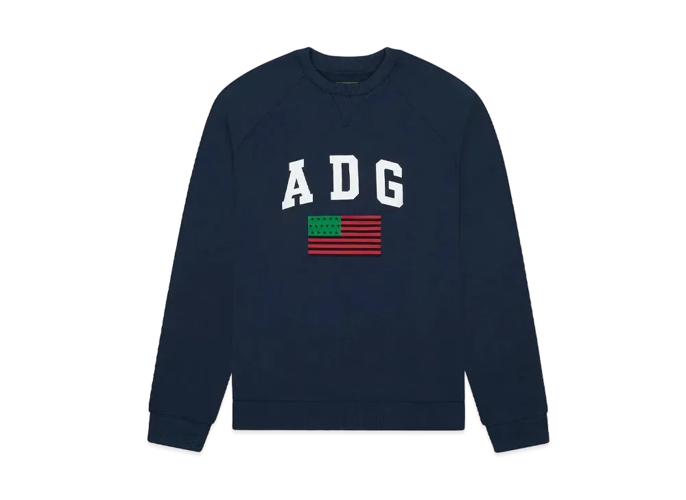 DENIM TEARS ADG Pan African American Flag Crewneck "Blue"