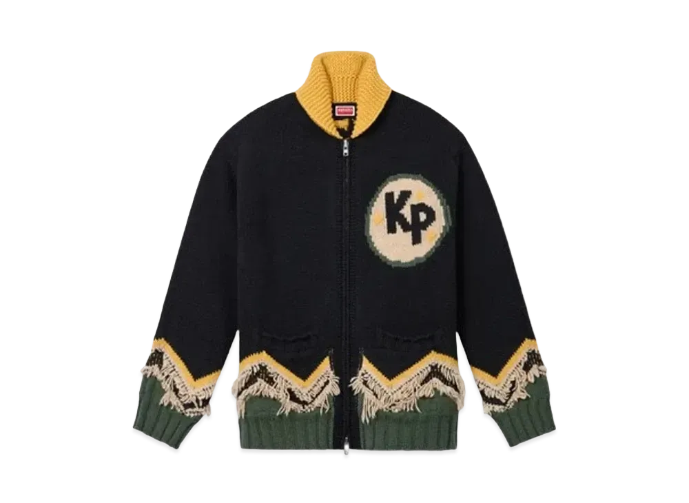 KENZO 'CONSTELLATION' Knit Wool Cardigan "Black"