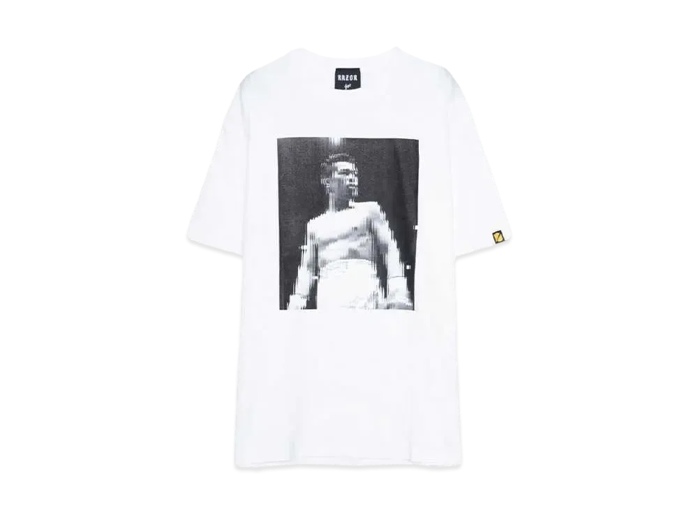 辰吉丈一郎デビュー35周年記念展 \ RAZOR BOXING CLUB COTTON T-SHIRT COLLAGE BY KOSUKE KAWAMURA "WHITE"