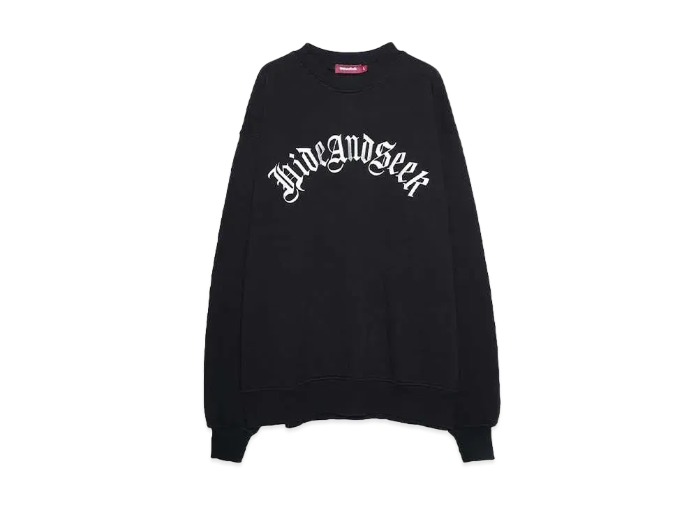 Hide and Seek Old English Sweat Shirt(24aw) "BLACK"