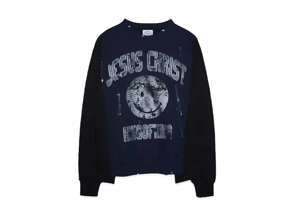 SOMEIT REBULID SWEAT SHIRTS "BLACK/NAVY/BLACK"