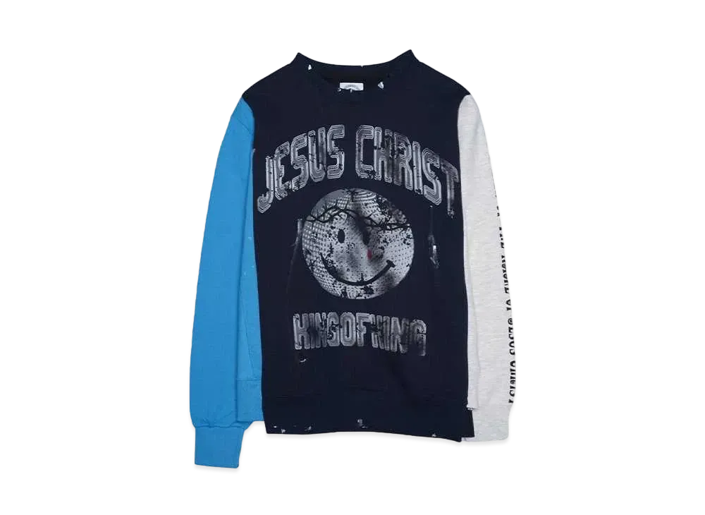 SOMEIT REBULID SWEAT SHIRTS "BLUE/NAVY/GREY"