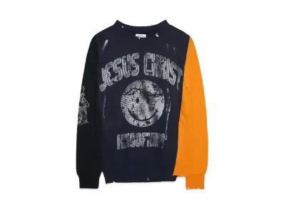 SOMEIT REBULID SWEAT SHIRTS "BLACK/NAVY/ORANGE"