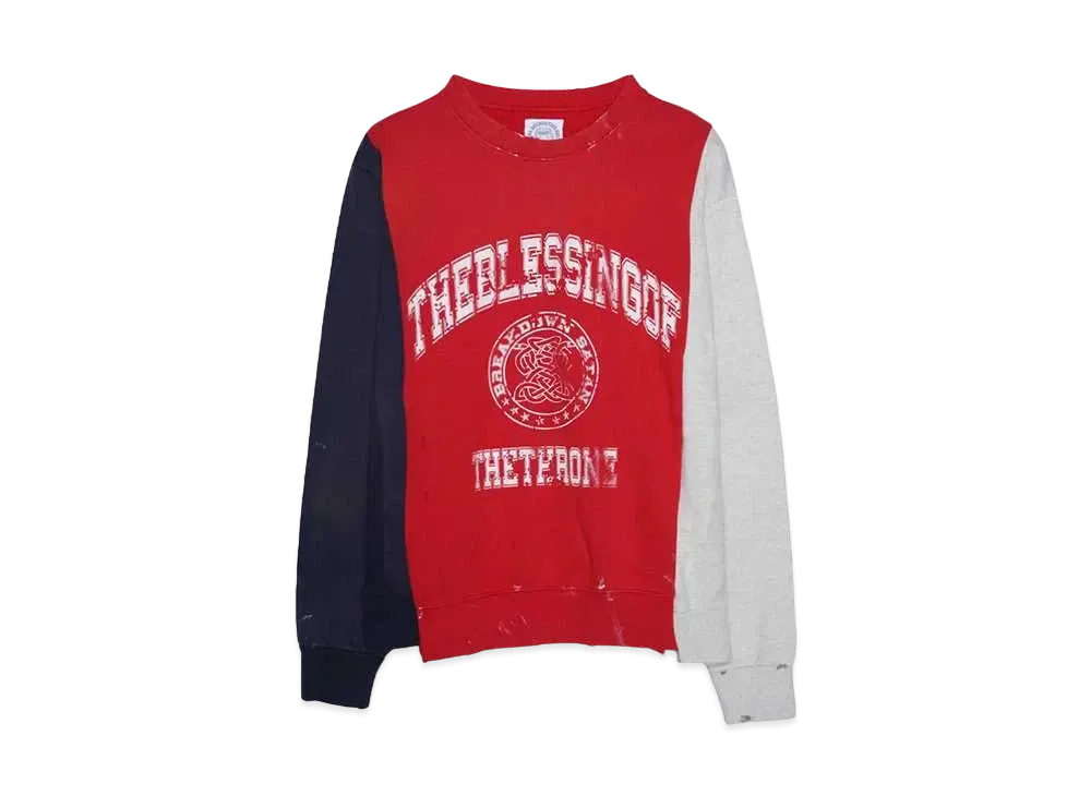 SOMEIT REBULID SWEAT SHIRTS "NAVY/RED/GREY"