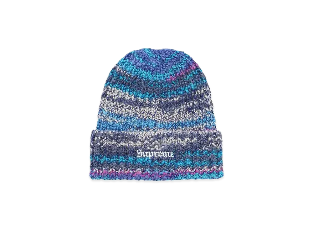 Supreme Space Dye Stripe Beanie "Blue"