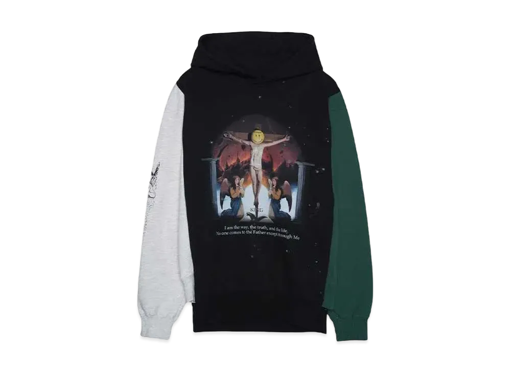 SOMEIT REBUILD HOODIE "GREY/BLACK/GREEN"