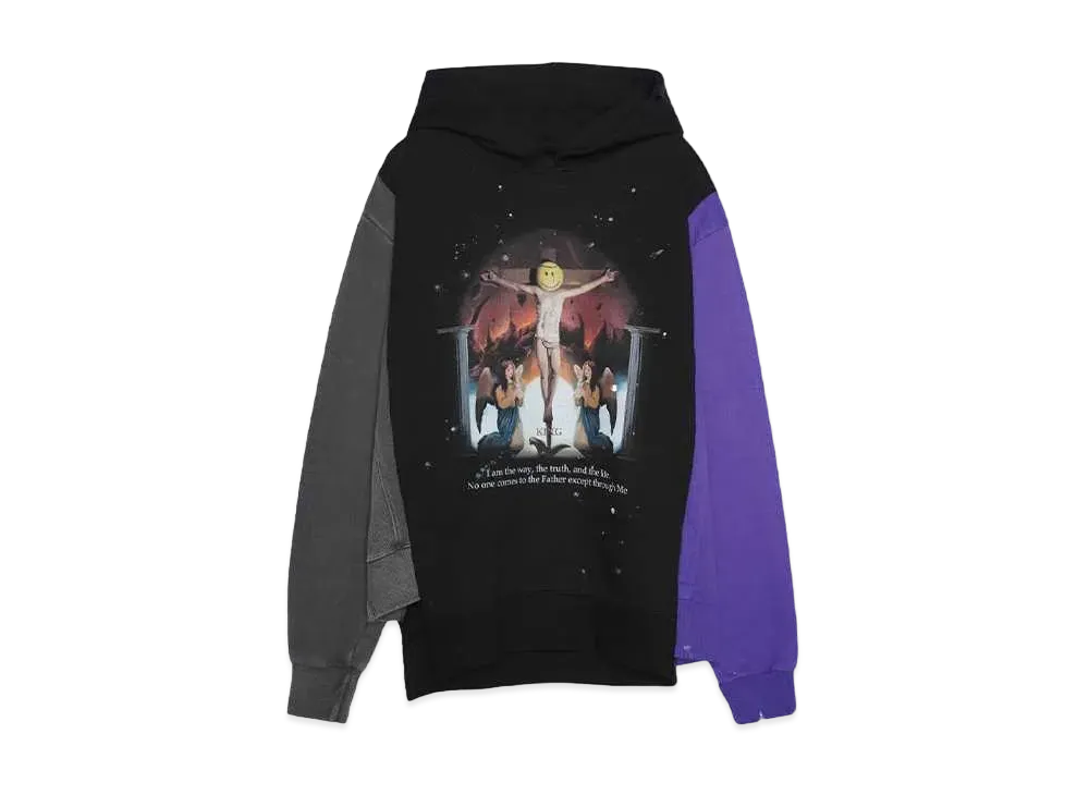 SOMEIT REBUILD HOODIE "CHARCOAL/BLACK/PURPLE"