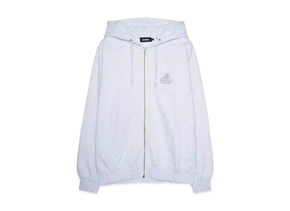XLARGE BACKSIDE SLANTED OG ZIP HOODED SWEATSHIRT "ASH"