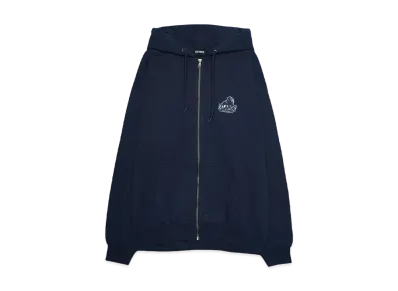 XLARGE BACKSIDE SLANTED OG ZIP HOODED SWEATSHIRT "NAVY"