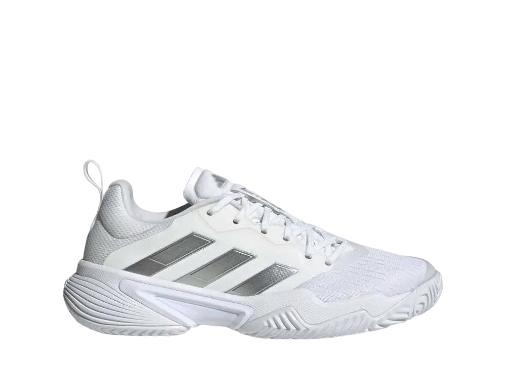adidas Women's Barricade Tennis "Footwear White/Silver Metallic/Grey One"
