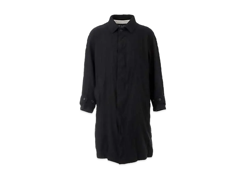 COMME des GARCONS HOMME 24AW Wool Serge Shrink Coat "Black"