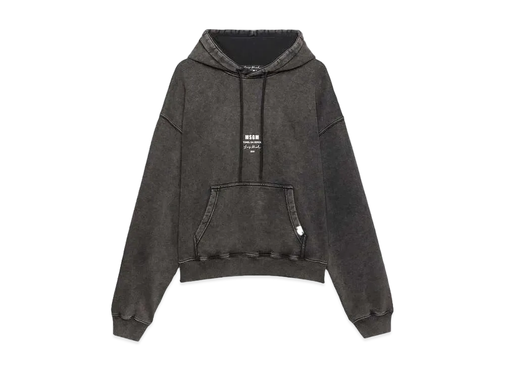 MSGM Faded Jersey Sweatshirt With Tunel Da Xerox Print "Black"
