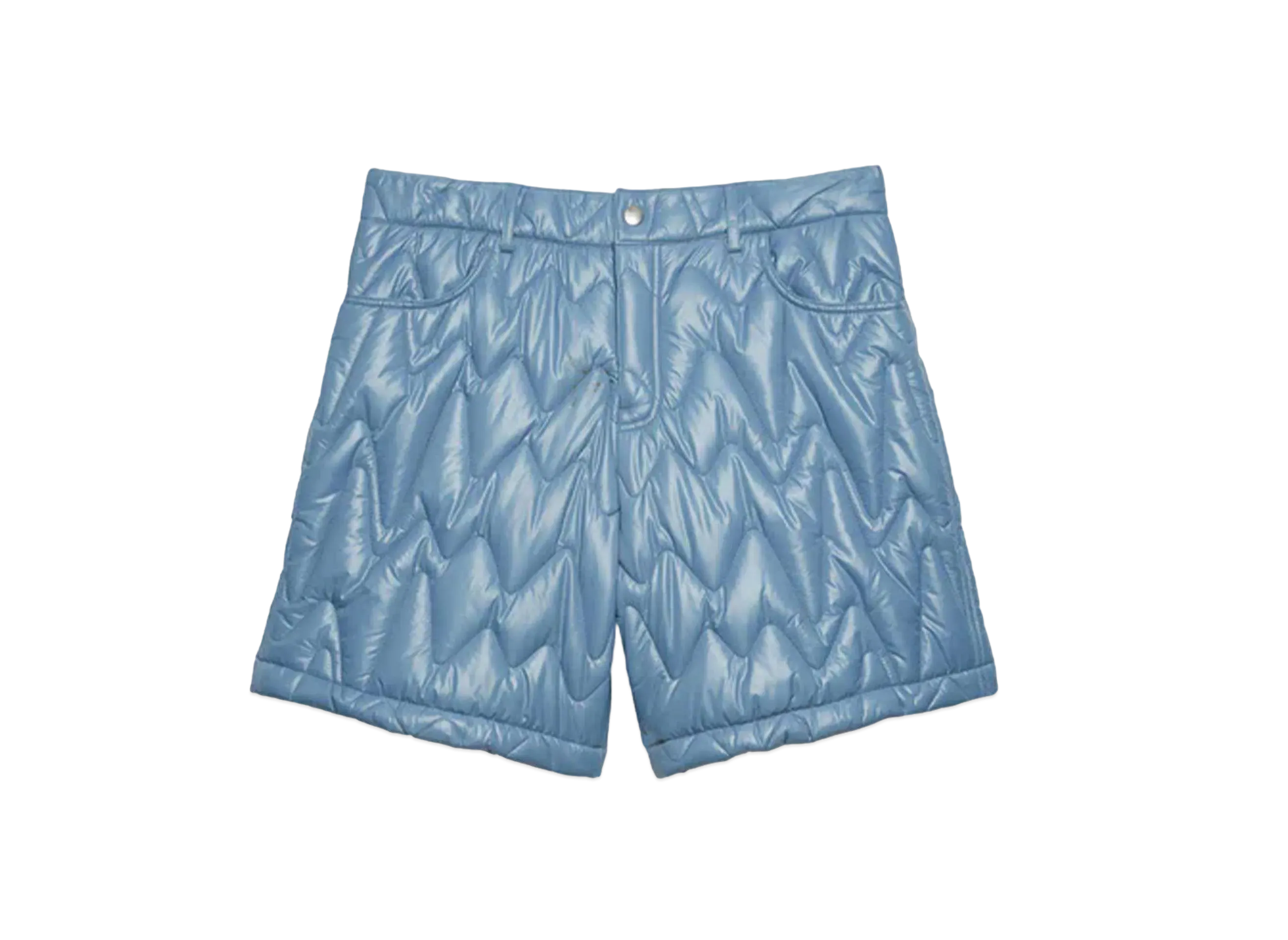 MSGM Quilted Themwave Pattern Shorts "Sky Blue"