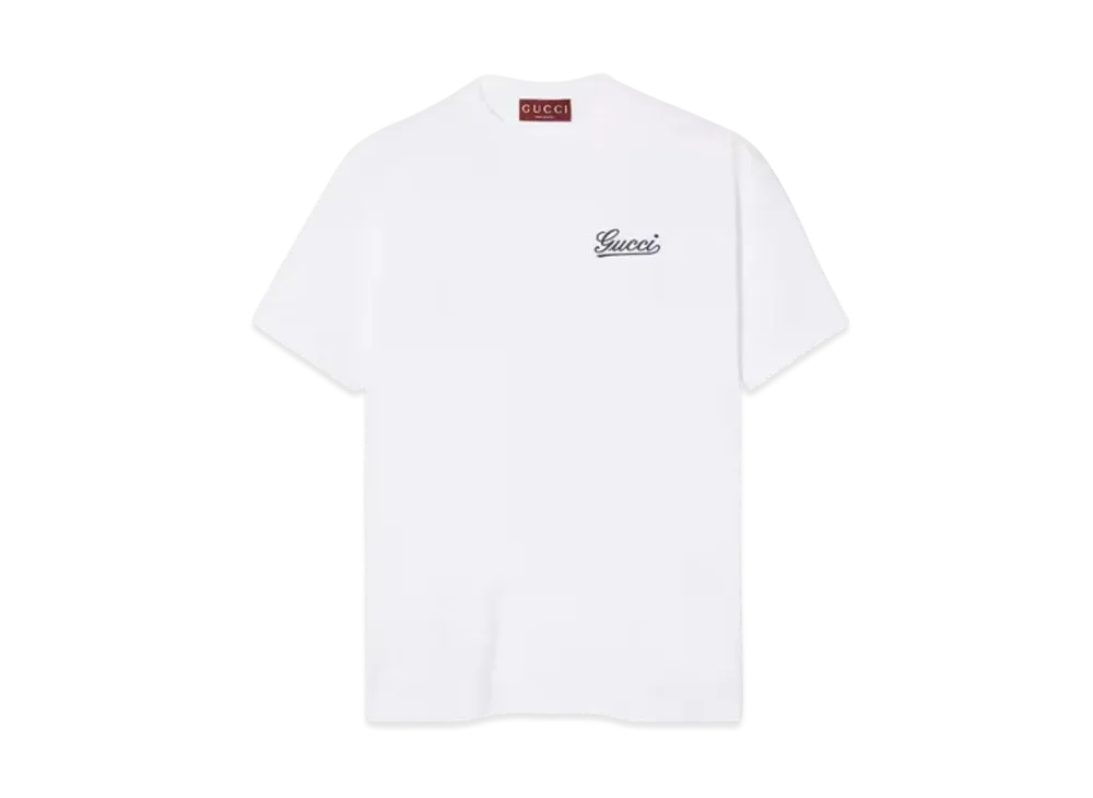 GUCCI Embroidered Cotton Jersey T-Shirt "Off White"
