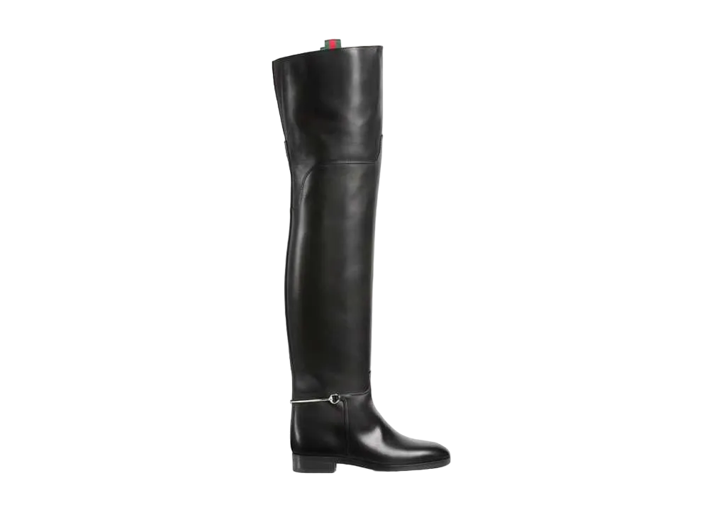 GUCCI Women's Slim Horsebit Knee High Boot "Black"