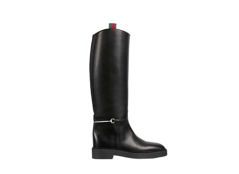 GUCCI Women's Slim Horsebit Boot "Black"