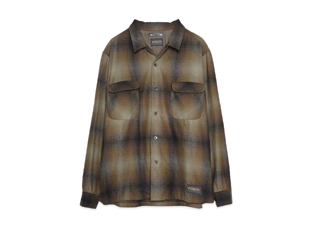 MINEDENIM PENDLETON W.Check Double Pocket Open Collar SH "BRT"