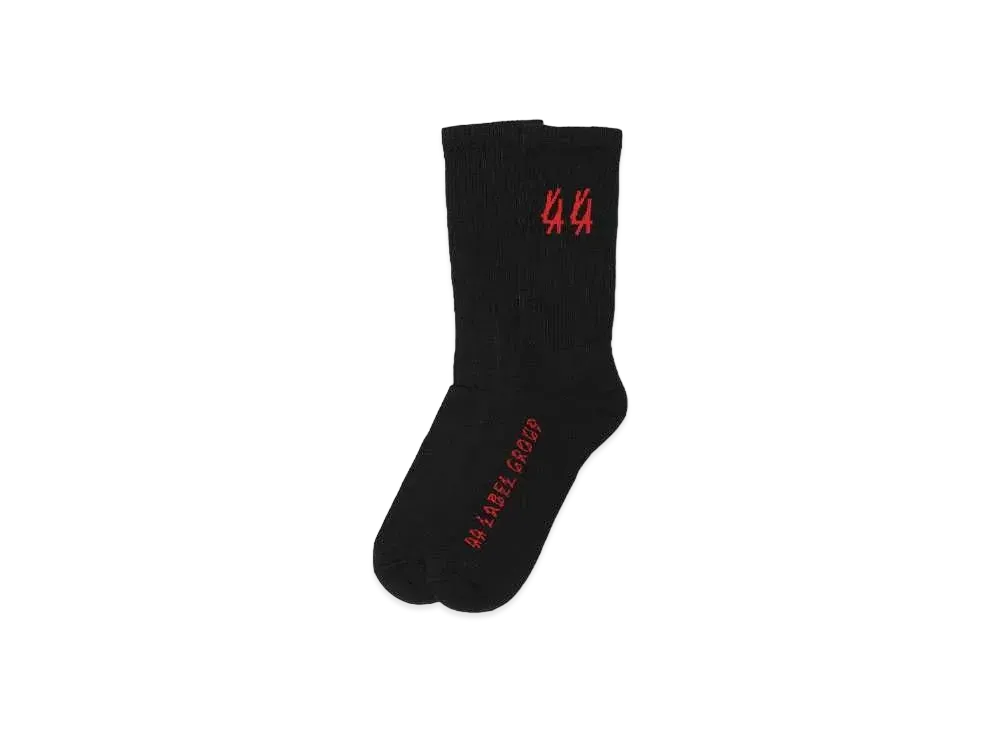 44 LABEL GROUP CLASSIC SOCKS "BLACK/RED"