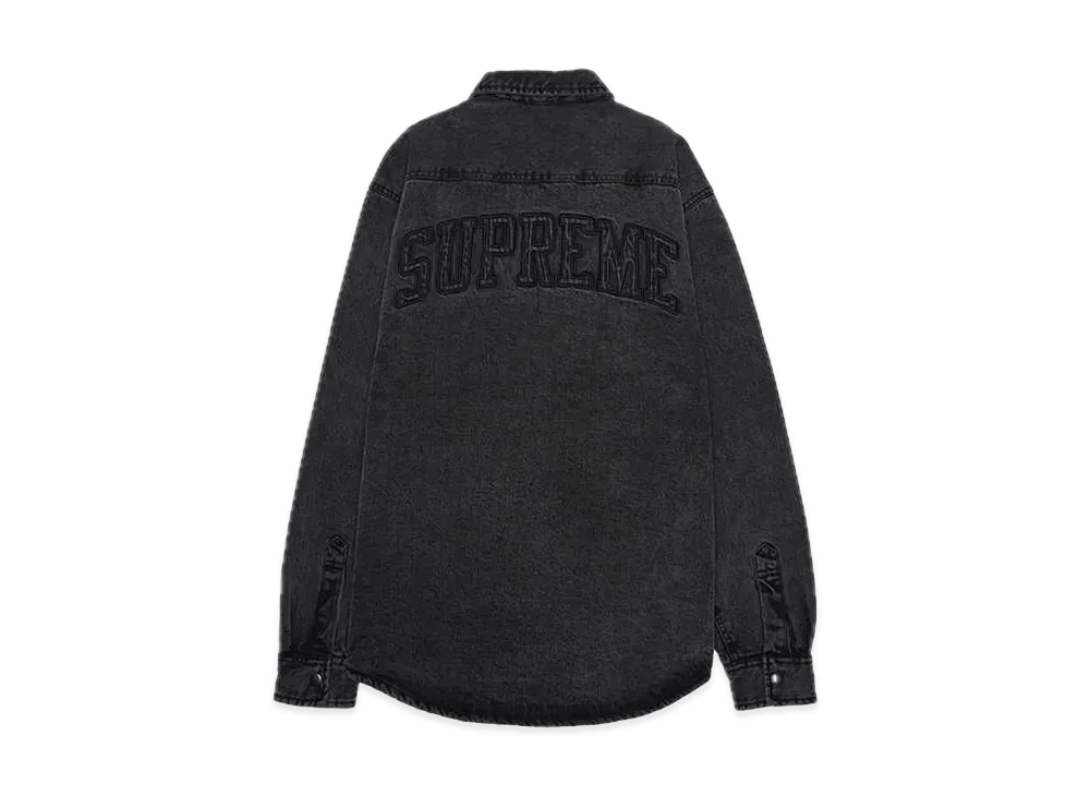 Supreme Faux Shearling Lined Work Shirt "Black Denim" (24FW)