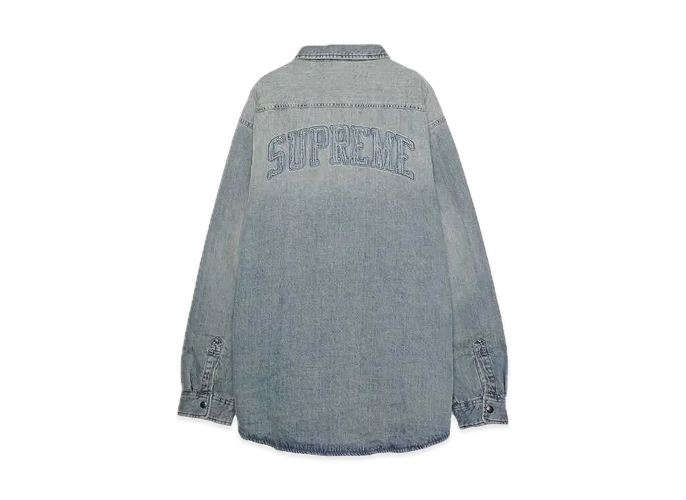 Supreme Faux Shearling Lined Work Shirt "Washed Indigo Denim" (24FW)