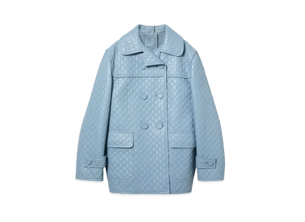 グッチ GGエンボス レザー コート 