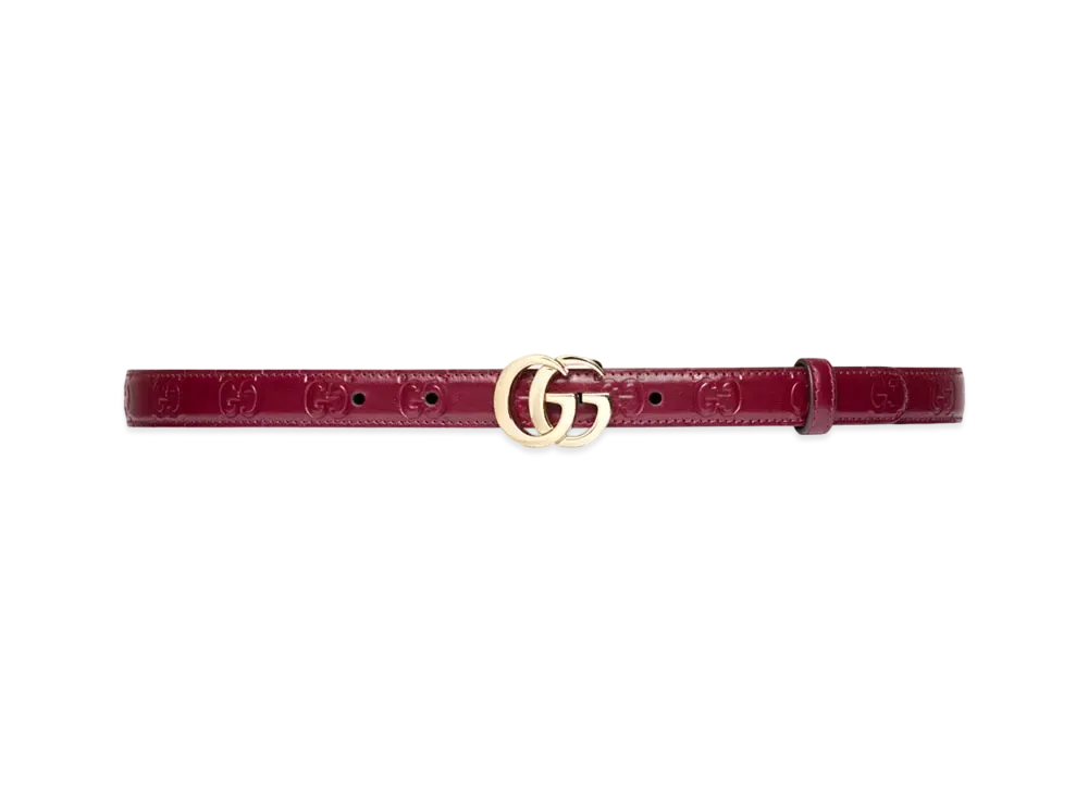 GUCCI GG Milano Thin Belt "Rosso Ancola"