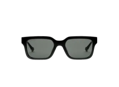 GUCCI Specialized Fit Rectangular Sunglasses "Shiny Black"