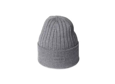 GUCCI Rib Knit Wool Hat "Gray"