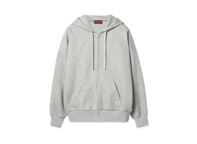 GUCCI Cotton Jersey Hooded Sweatshirt "Gray"