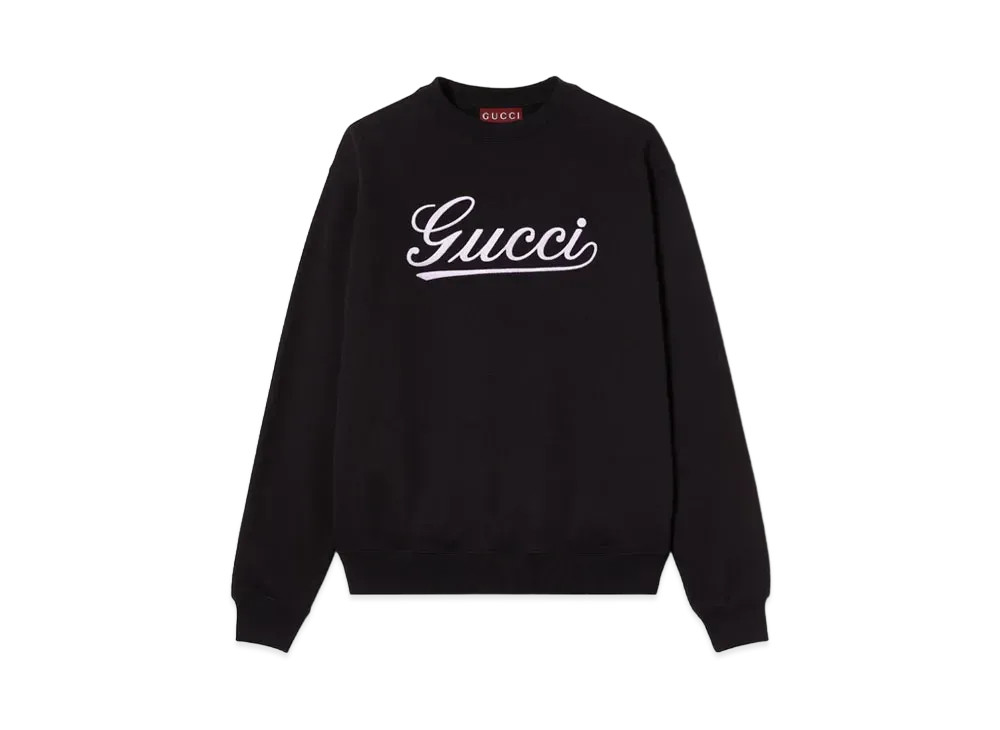 GUCCI Cotton Jersey Sweatshirt "Black"