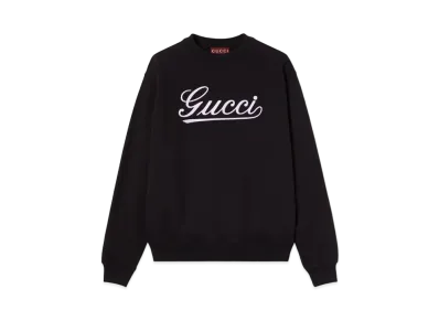 GUCCI Cotton Jersey Sweatshirt "Black"