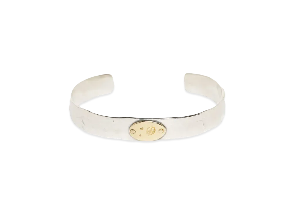 PORTER CLASSIC GOLD RIVET BANGLE LOVE &PEACE CUSTOM