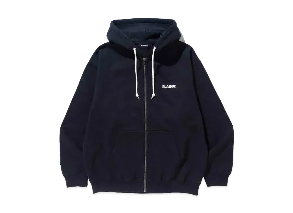 XLARGE STANDARD LOGO ZIP HOODED SWEATSHIRT "BLACK"