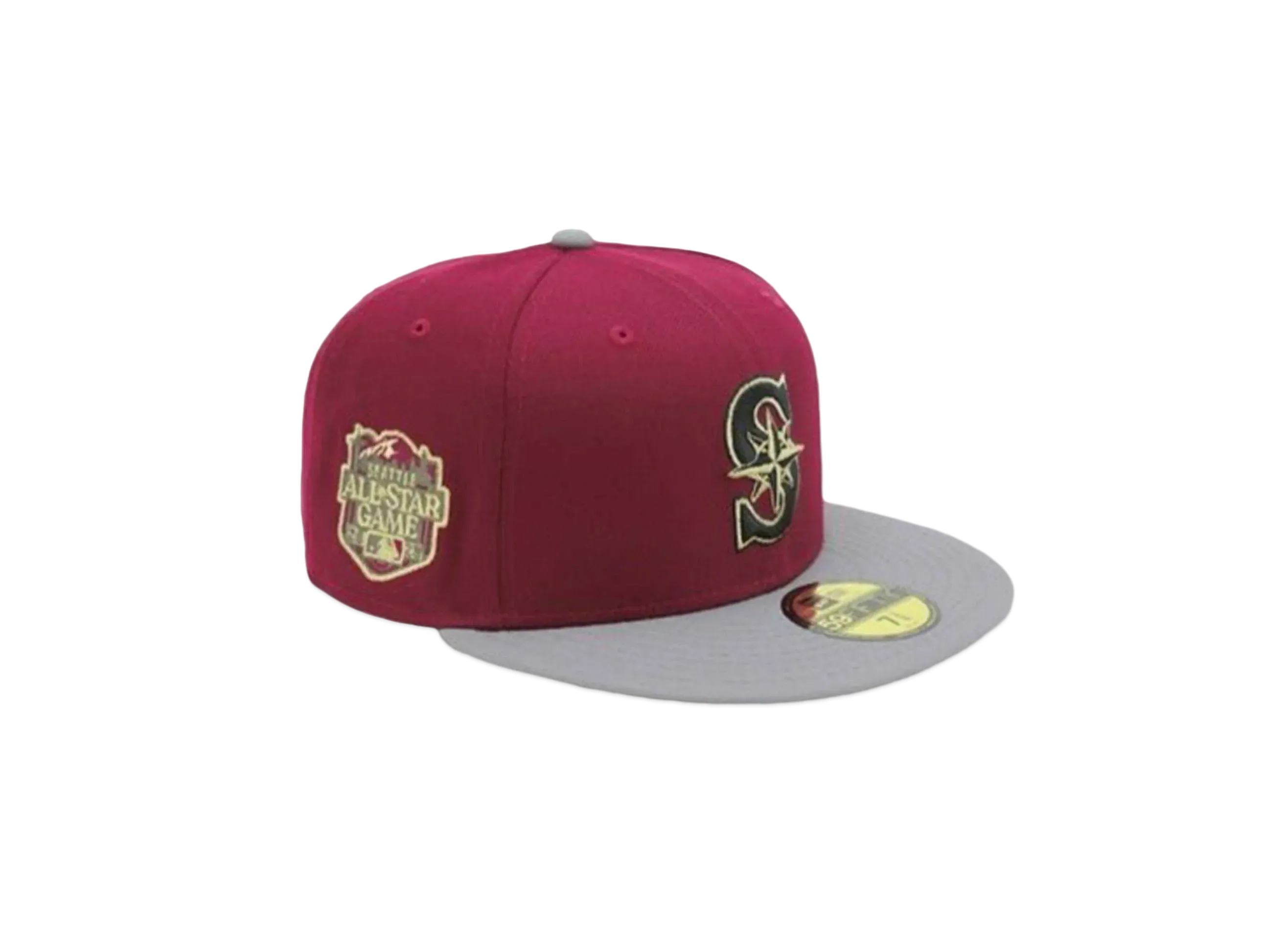 NEW ERA x THE CAP 59Fifty Toxic Gold Apple Seattle Mariners "Burgundy/Gray"
