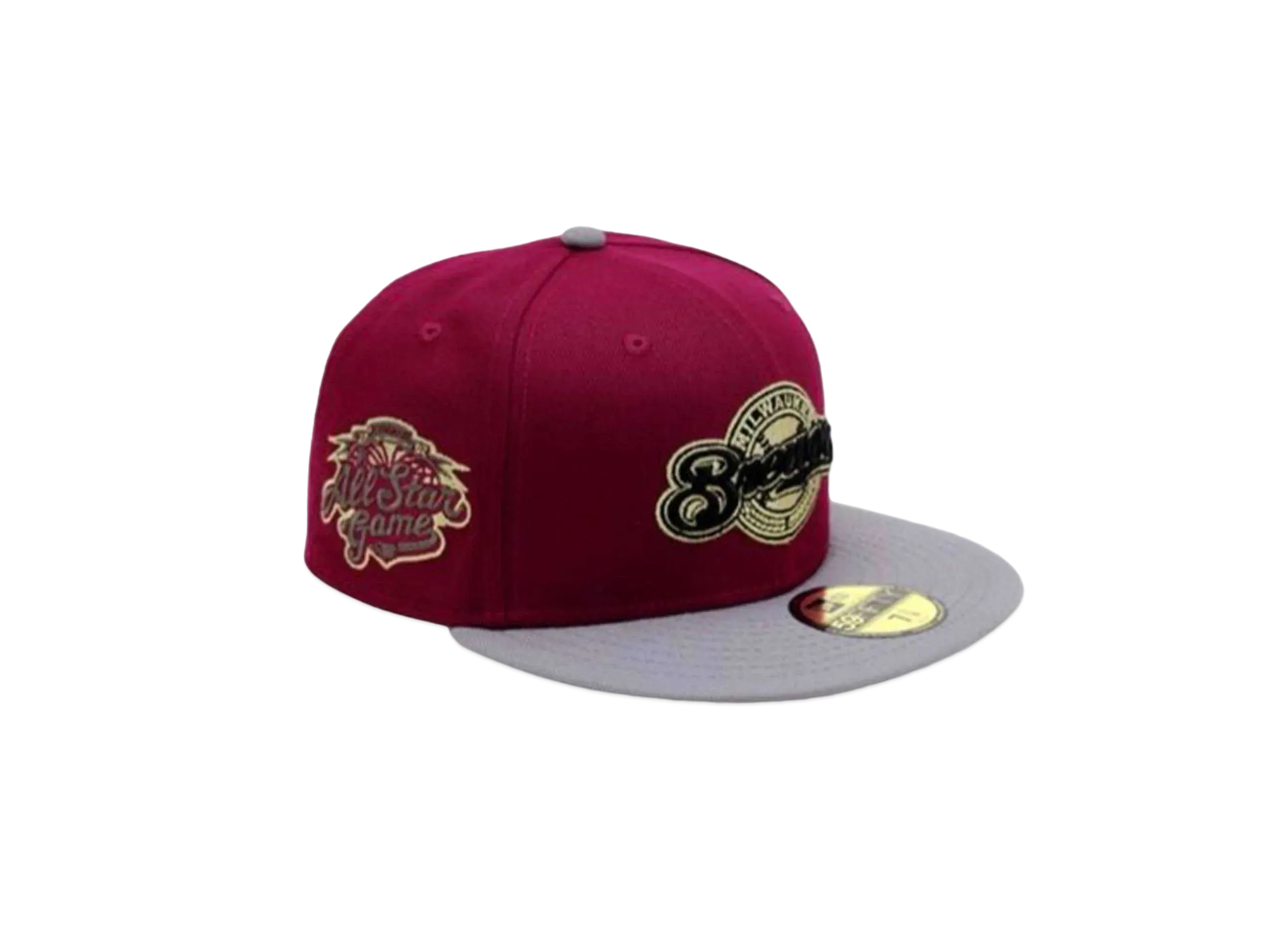 NEW ERA x THE CAP 59Fifty Toxic Gold Apple Milwaukee Brewers "Burgundy/Gray"