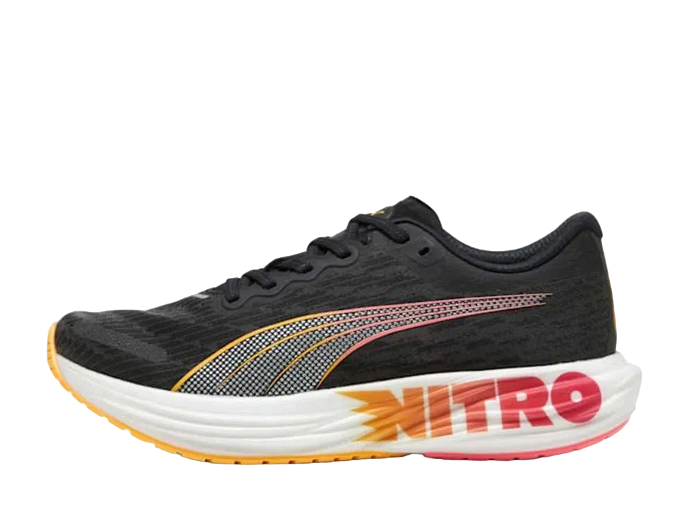 プーマ ディヴィエイト ニトロ エリート2 FF "プーマブラック/サンストリーム/サンセットグロー"
