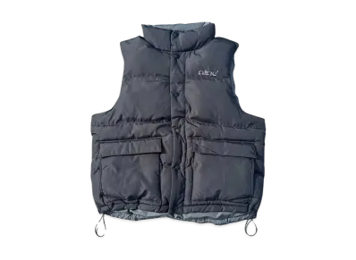 9090 Ameba Logo Reversible Puffer Vest "Black/Gray"
