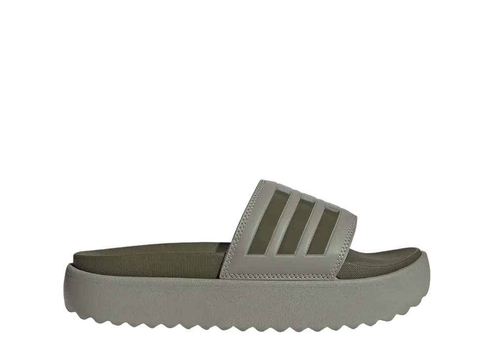adidas Women's Adilette Platform "Silver Pebble/Olive Strata"