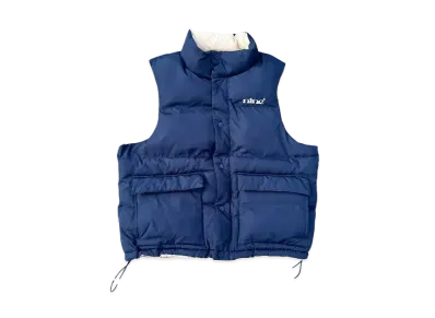 9090 Ameba Logo Reversible Puffer Vest "Navy/Ivory"