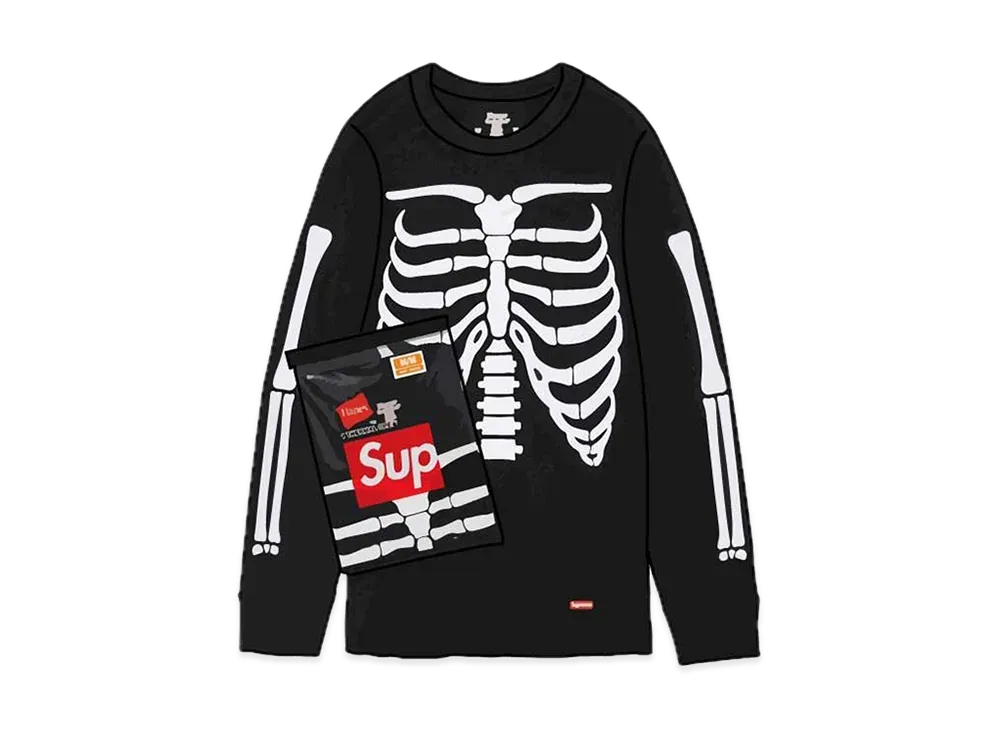 Supreme x Hanes Bones Thermal Crew (1 Pack) "Black"