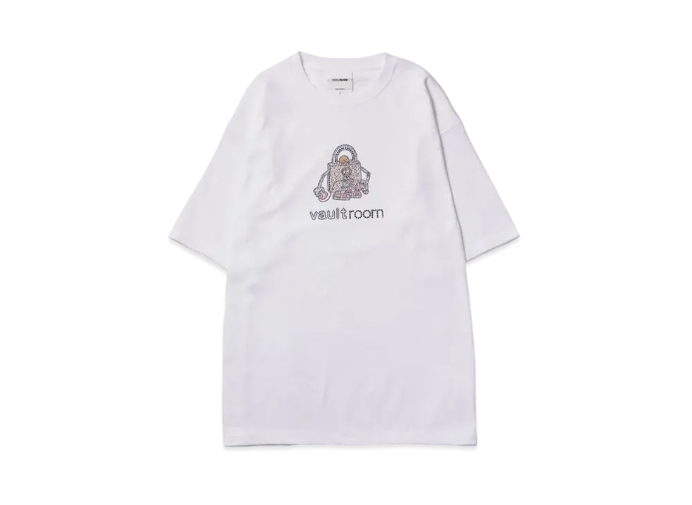 VAULTROOM Rhinestone Logo Tee "White"