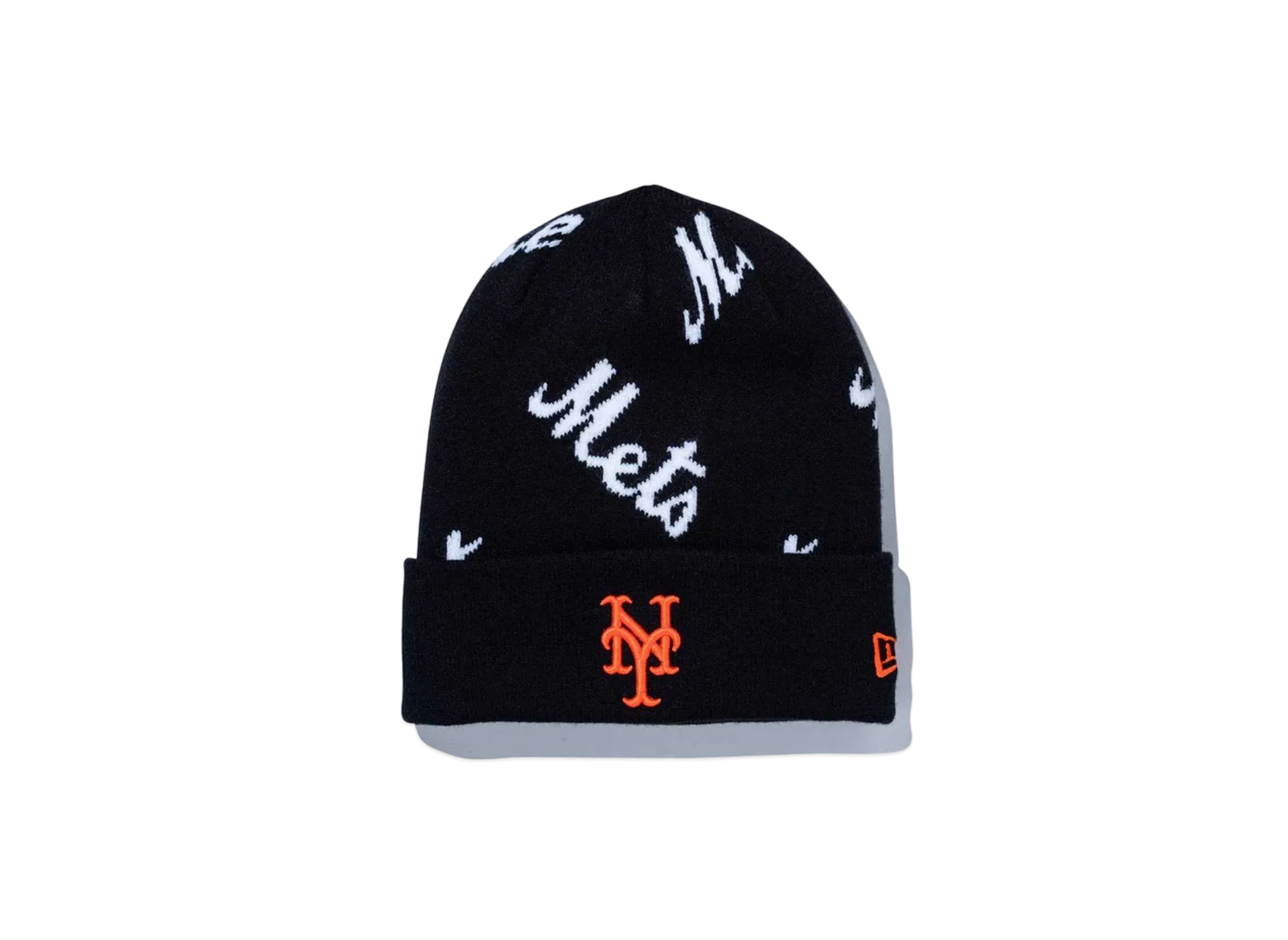 NEW ERA Basic Cuff Knit MLB Allover New York Mets "Black"