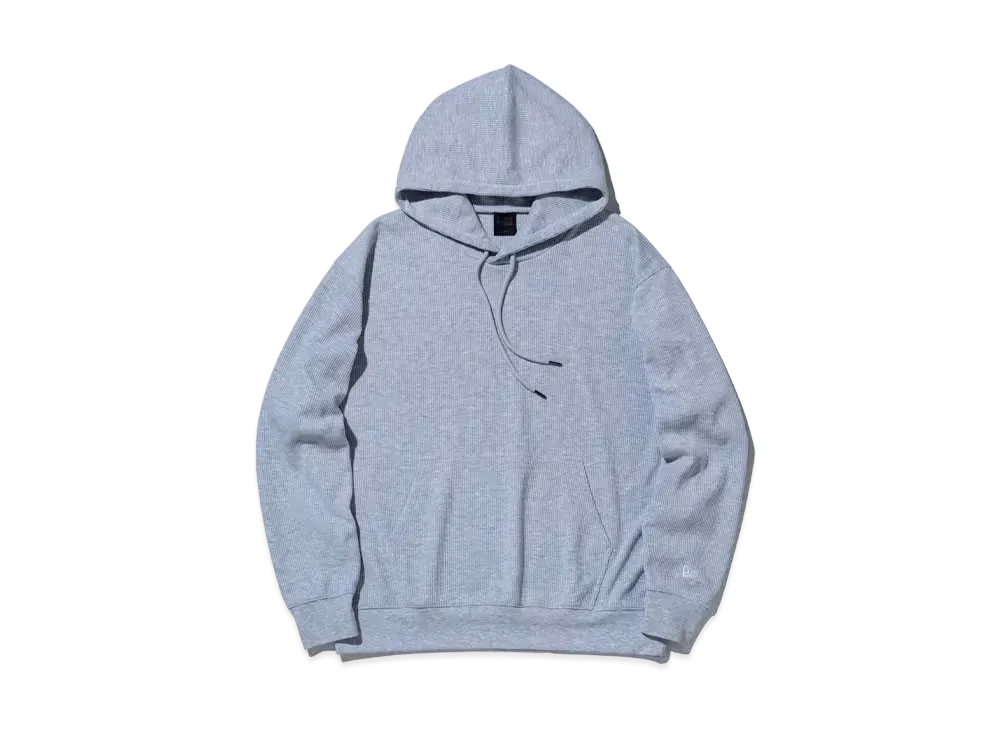 NEW ERA BLACK LABEL FW24 Oversized Waffle Pullover Hoodie "Light Gray Heather"
