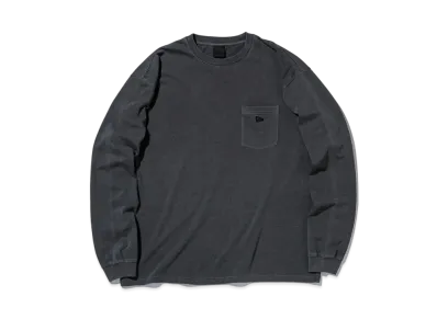 NEW ERA BLACK LABEL FW24 Long Sleeve Oversized Garment Dye Cotton Pocket T-Shirt "Black"
