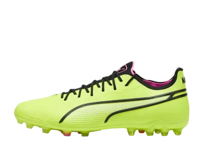 プーマ キング アルティメット MG "エレクトリックライム/プーマブラック/ポイズンピンク"