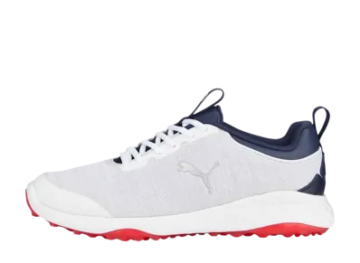 Puma Golf Fusion Pro Rubber Sole "Puma White/Puma Navy/For All Time Red"
