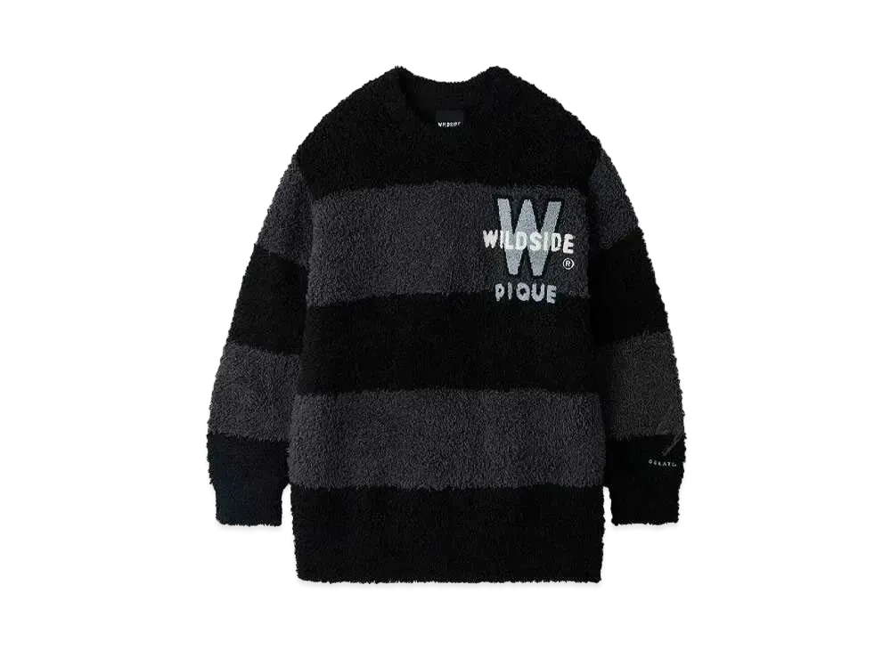 WILDSIDE Yohji Yamamoto x GELATO PIQUE Border Pullover "Black/Gray"