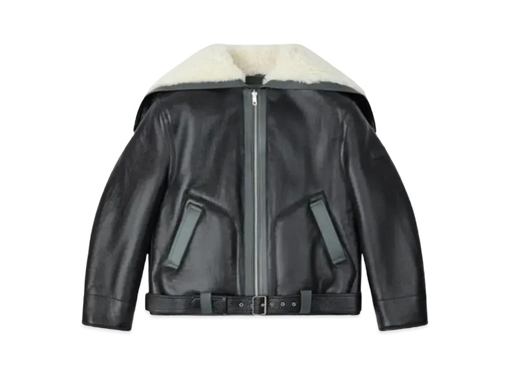 KENZO Reversible Shearling Blouson In Lambskin Leather "Black"