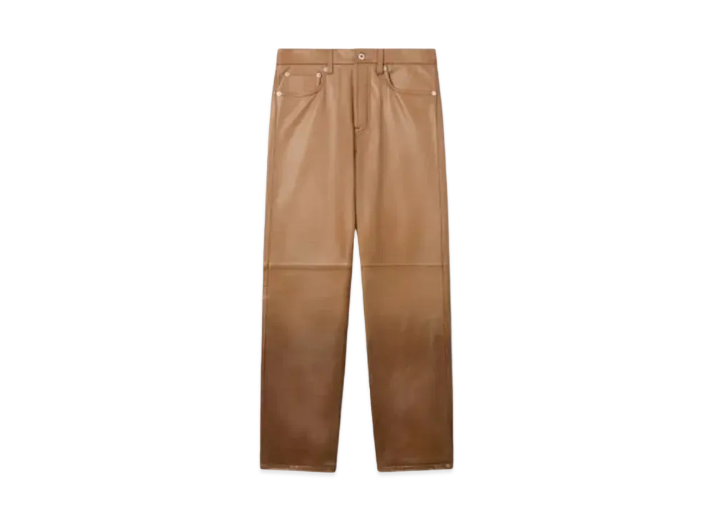 KENZO Cow Leather Pants "Dark Camel"